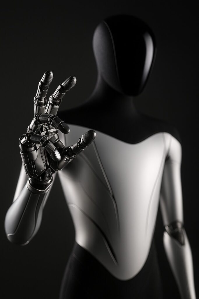 테슬라 3세대 옵티머스 정교한 로봇 손 관절과 그립 제어를 보여주는 클로즈업