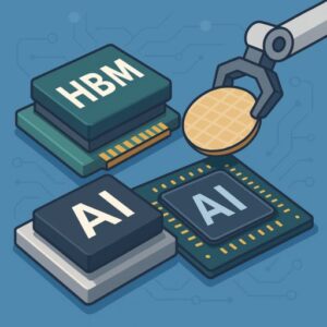 삼성전자 엔비디아 HBM4 품질 검증을 상징하는 이미지, HBM과 AI 칩 테스트 일러스트