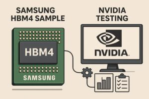 삼성전자 엔비디아 HBM4 최종 평가 단계 관련 일러스트, HBM4 샘플 테스트 이미지