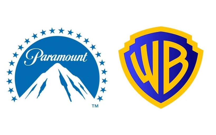 파라마운트와 워너브라더스 로고 비교 이미지, WBD 인수전 관련 시각 자료