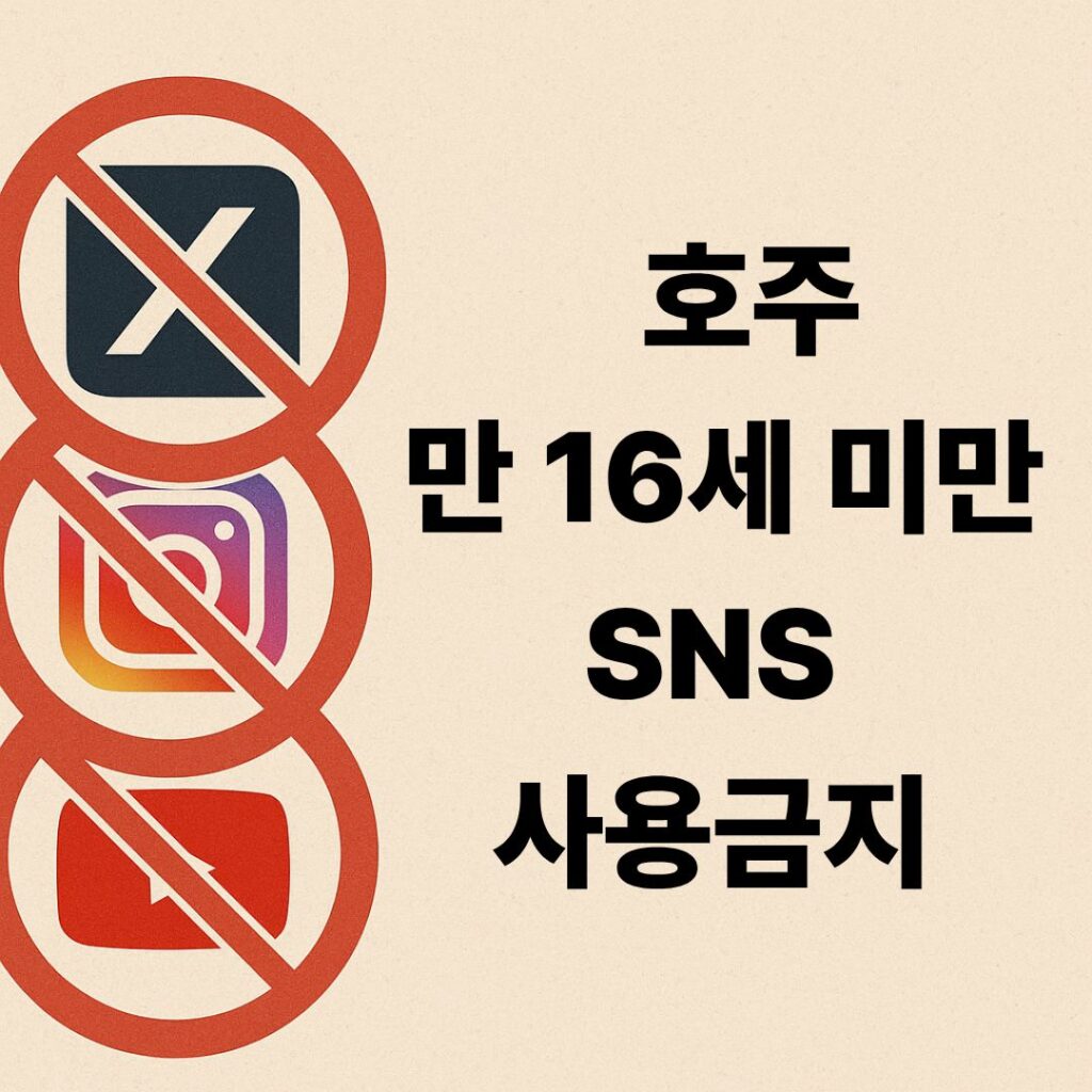 호주 만 16세 미만 SNS 사용금지 법안, X 인스타그램 유튜브 사용 제한 썸네일 이미지